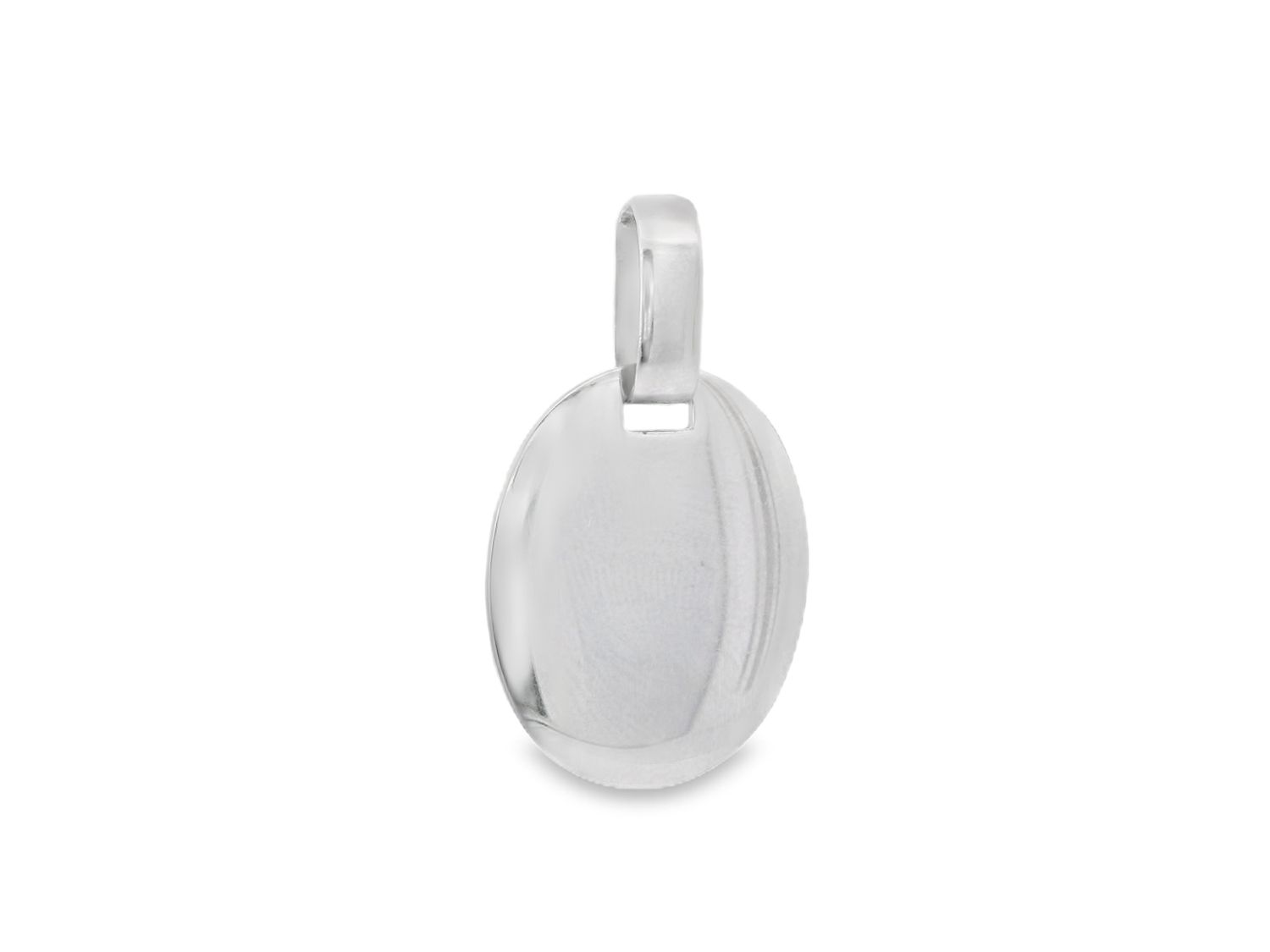 DIJE ORO BLANCO OVALADO LISO 14K