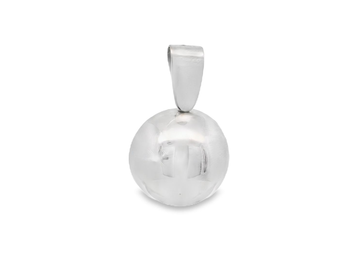 DIJE ORO BLANCO BOLA LISA MEDIANA 14K