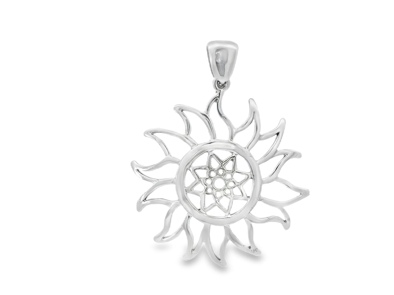 DIJE ORO BLANCO  SOL LISO 14K
