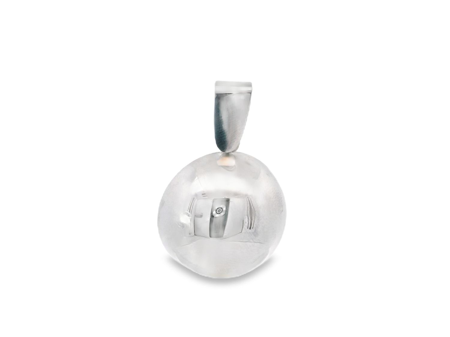DIJE ORO BLANCO  BOLA LISA GRANDE 14K