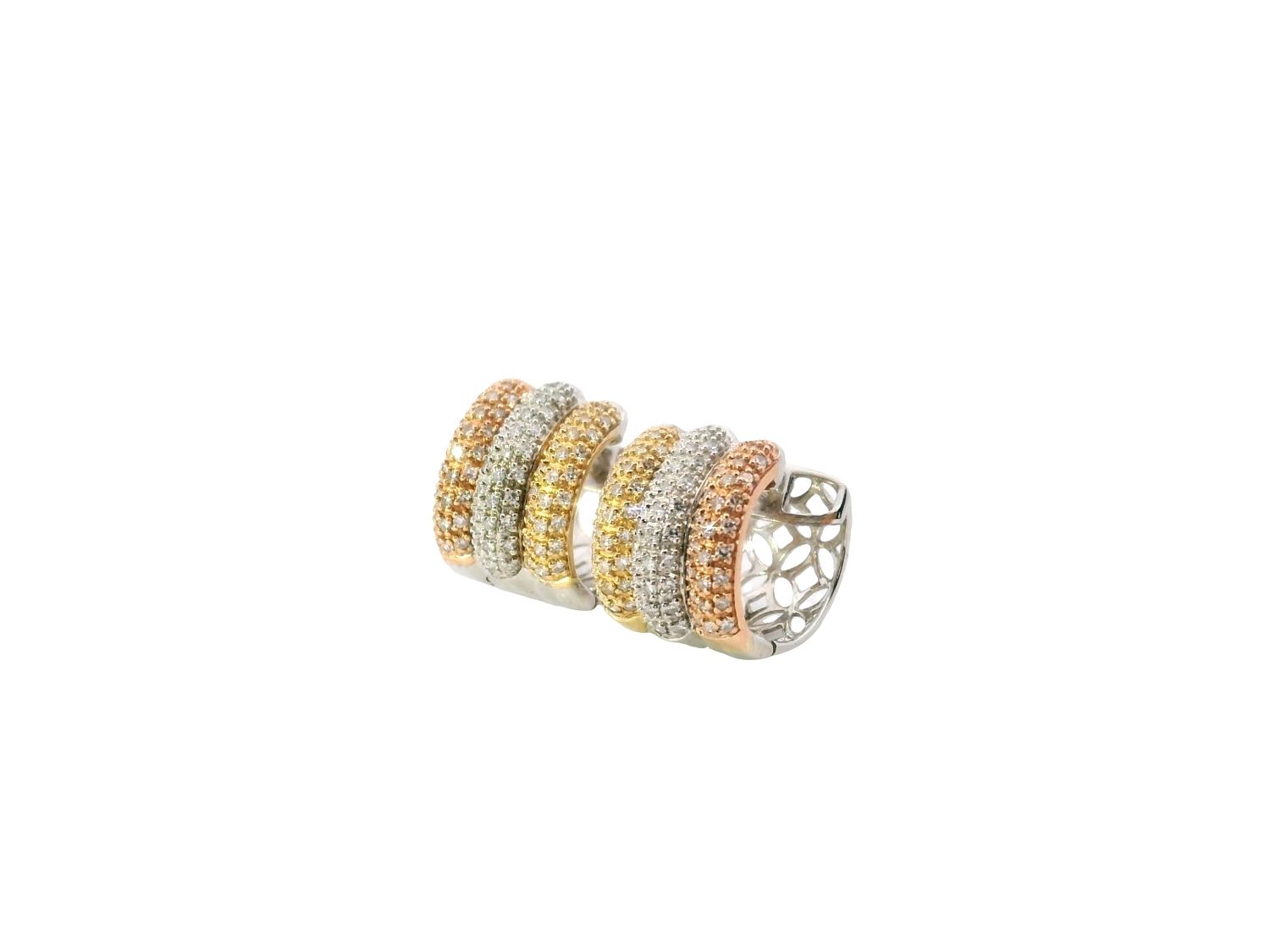 ARETES 3 ORO HOGGUIES PEQUEÑOS  CON DIAMANTES 14K D.30
