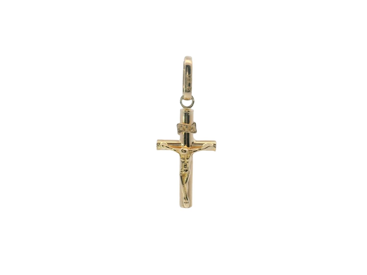 DIJE ORO COMBINADO CRUCIFJO PEQUEÑO CON CRISTO 14K