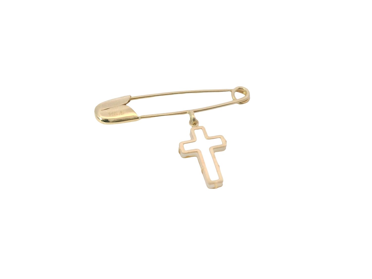 ALFILER ORO AMARILLO CRUZ MADRE PERLA 14K
