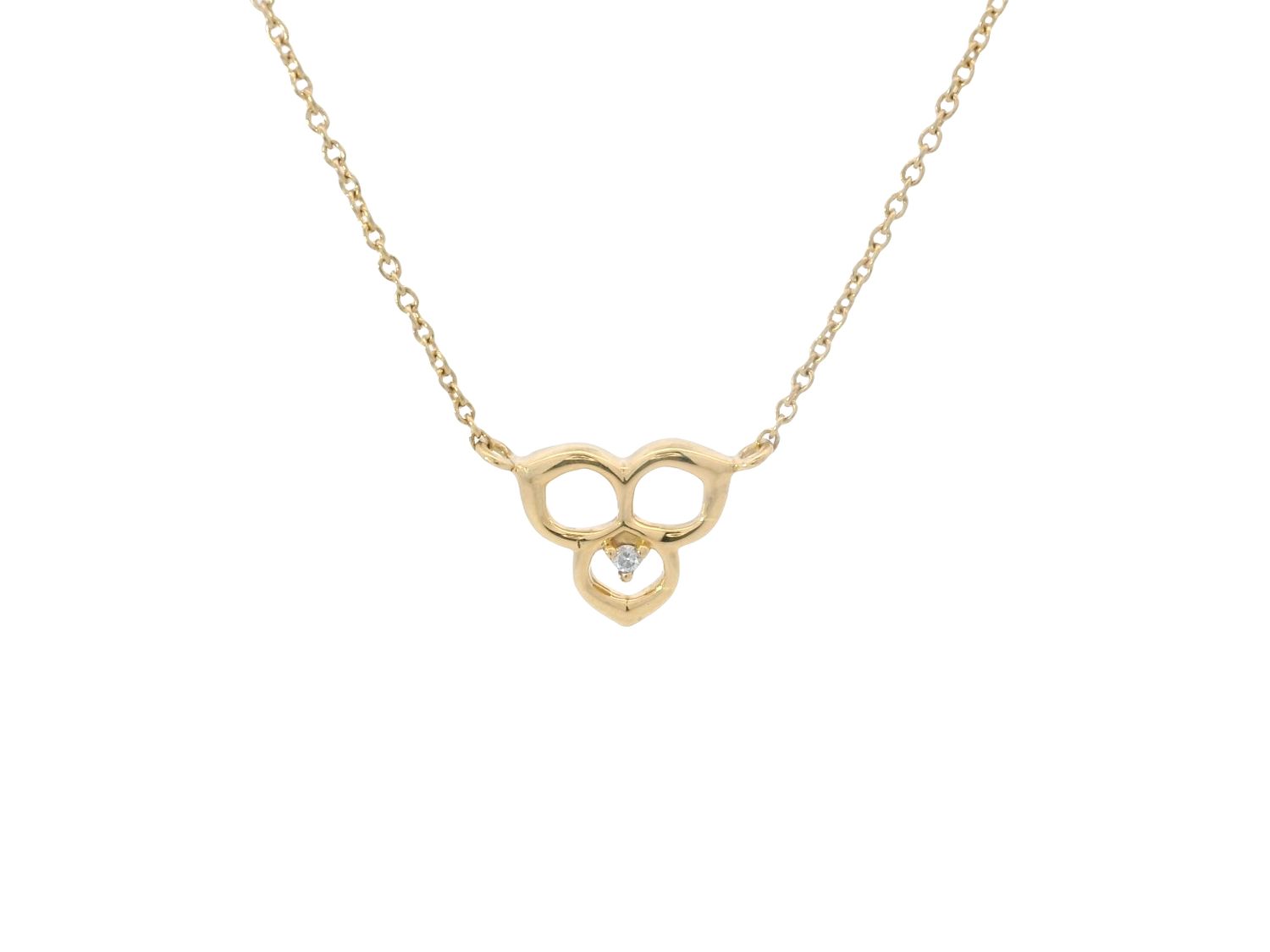 CADENA  ORO AMARILLO  MAGNOLIA SILUETA  DIAMANTES 18K