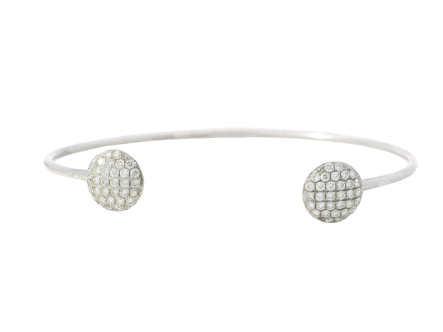 PULSA ORO BLANCO DOS BOLAS PABET 14K0.64CT