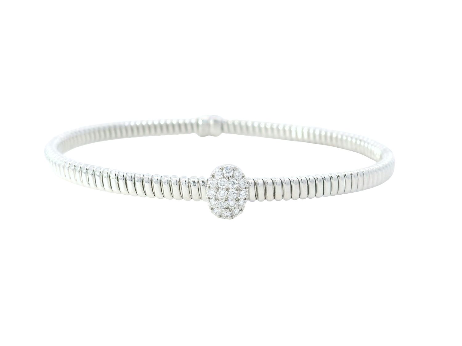 PULSA ORO BLANCO DIAMANTE CIRCULO 18K