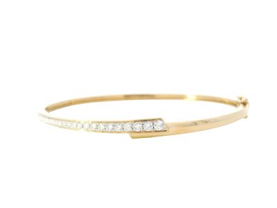 PULSA ORO AMARILLO DIAMANTES Y LISA 14K D.54