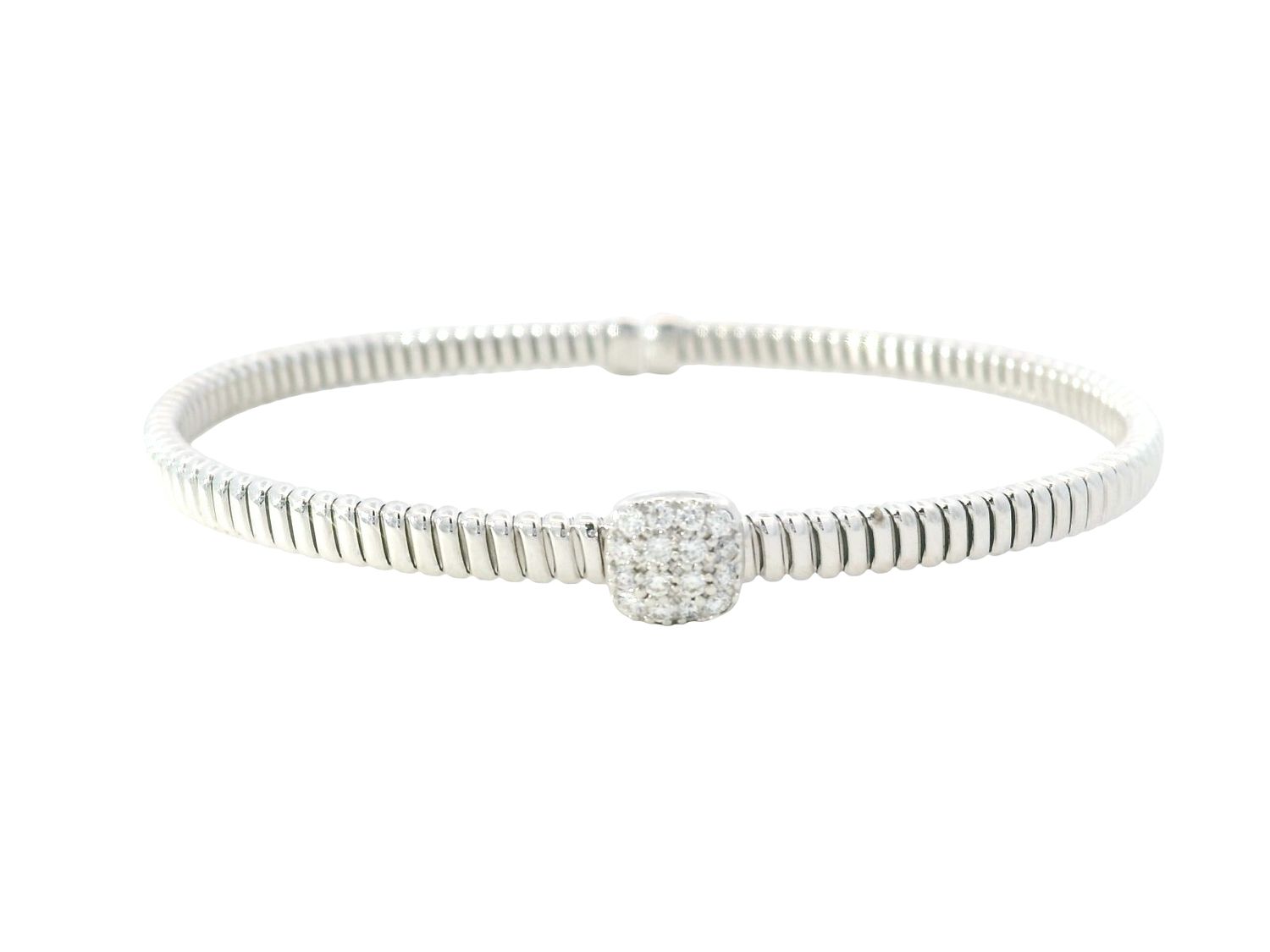 PULSA ORO BLANCO DIAMANTE CUADRO 18K