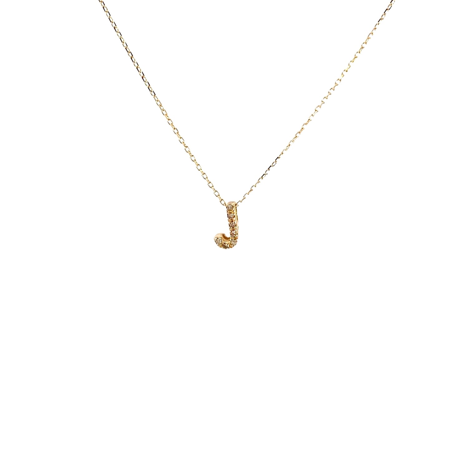 CADENA CON DIJE INICIAL CON DIAMANTES 14K, CADENA CON DIJE INICIAL CON DIAMANTE 14K: CADENA CON DIJE LETRA J DIAMANTES 14K