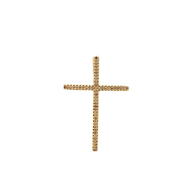 DIJE ORO AMARILLO/ BLANCO  CRUCIFIJO DIAMANTES  14K
