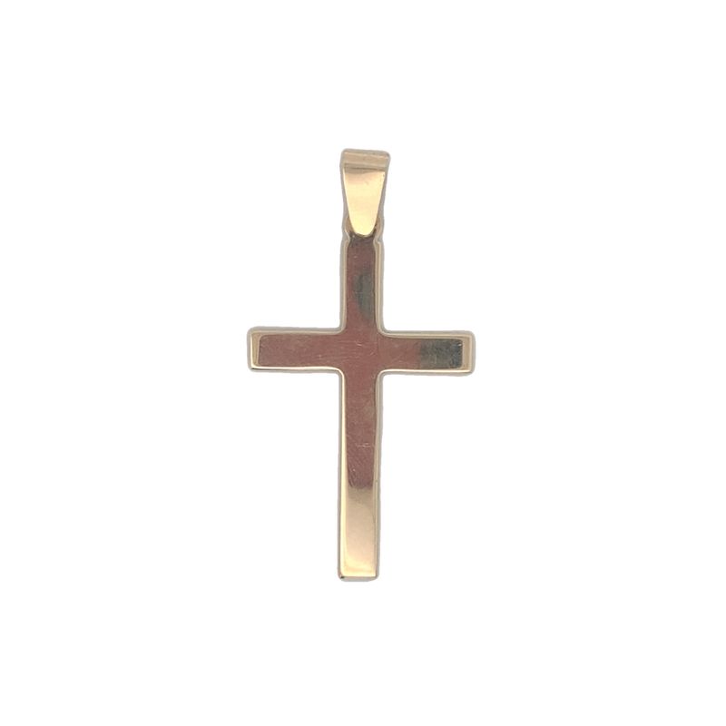 DIJE ORO AMARILLO CRUCIFIJO LISO PLANO GRANDE 2.6GR 14K