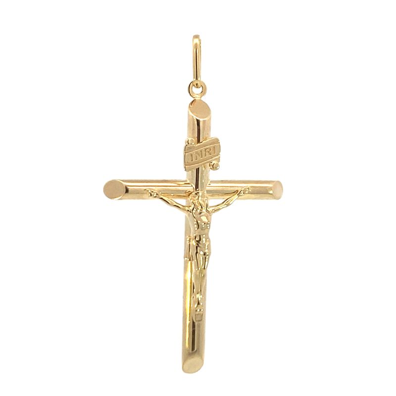 DIJE ORO AMARILLO CRUCIFIJO CON CRISTO GRANDE 14K