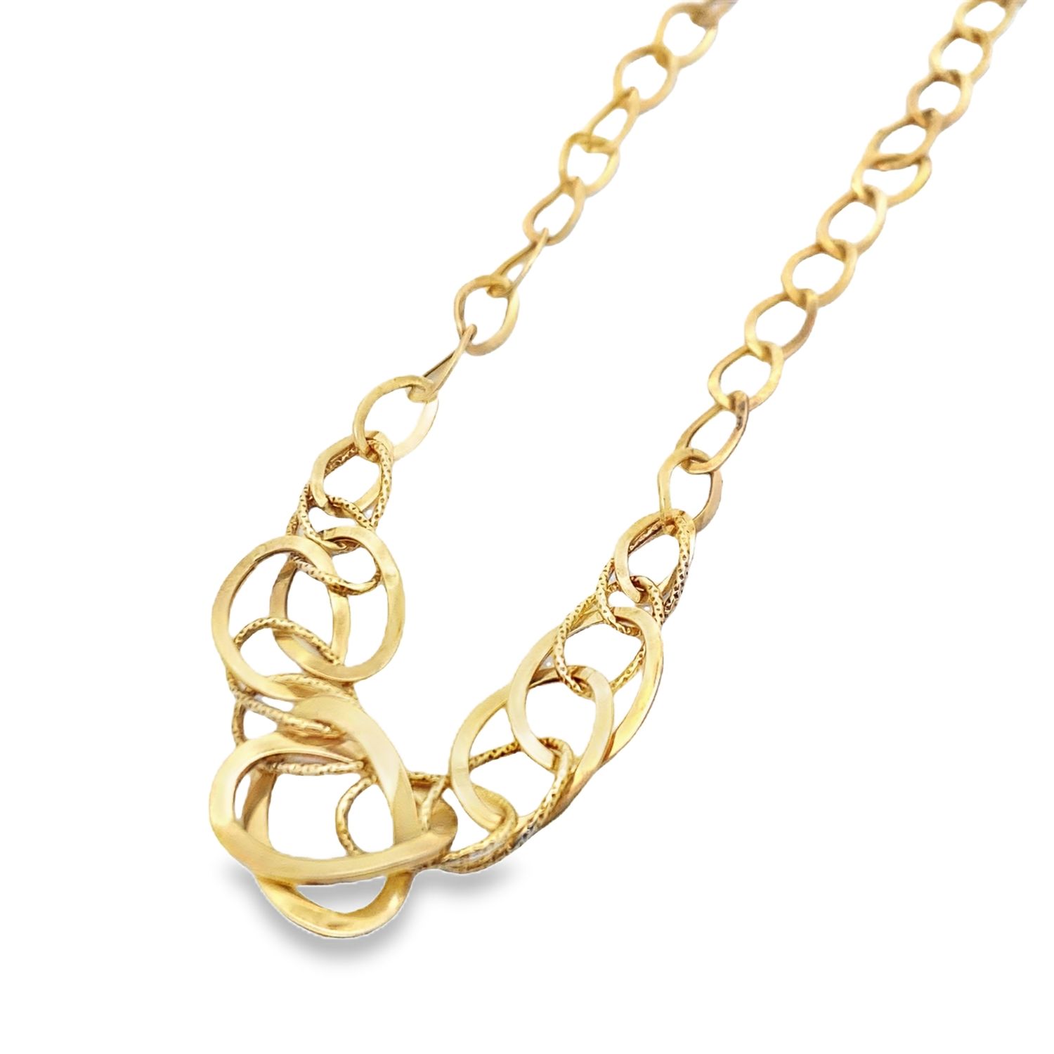 COLLAR ORO AMARILLO LARGO CON DISEÑO ESLABONES 14K