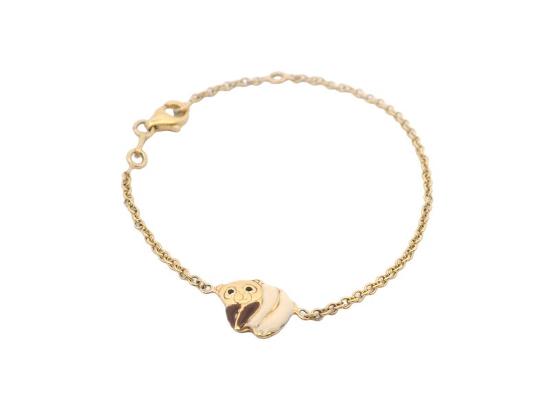 BRAZALETE  ORO AMARILLO BUHO 14K