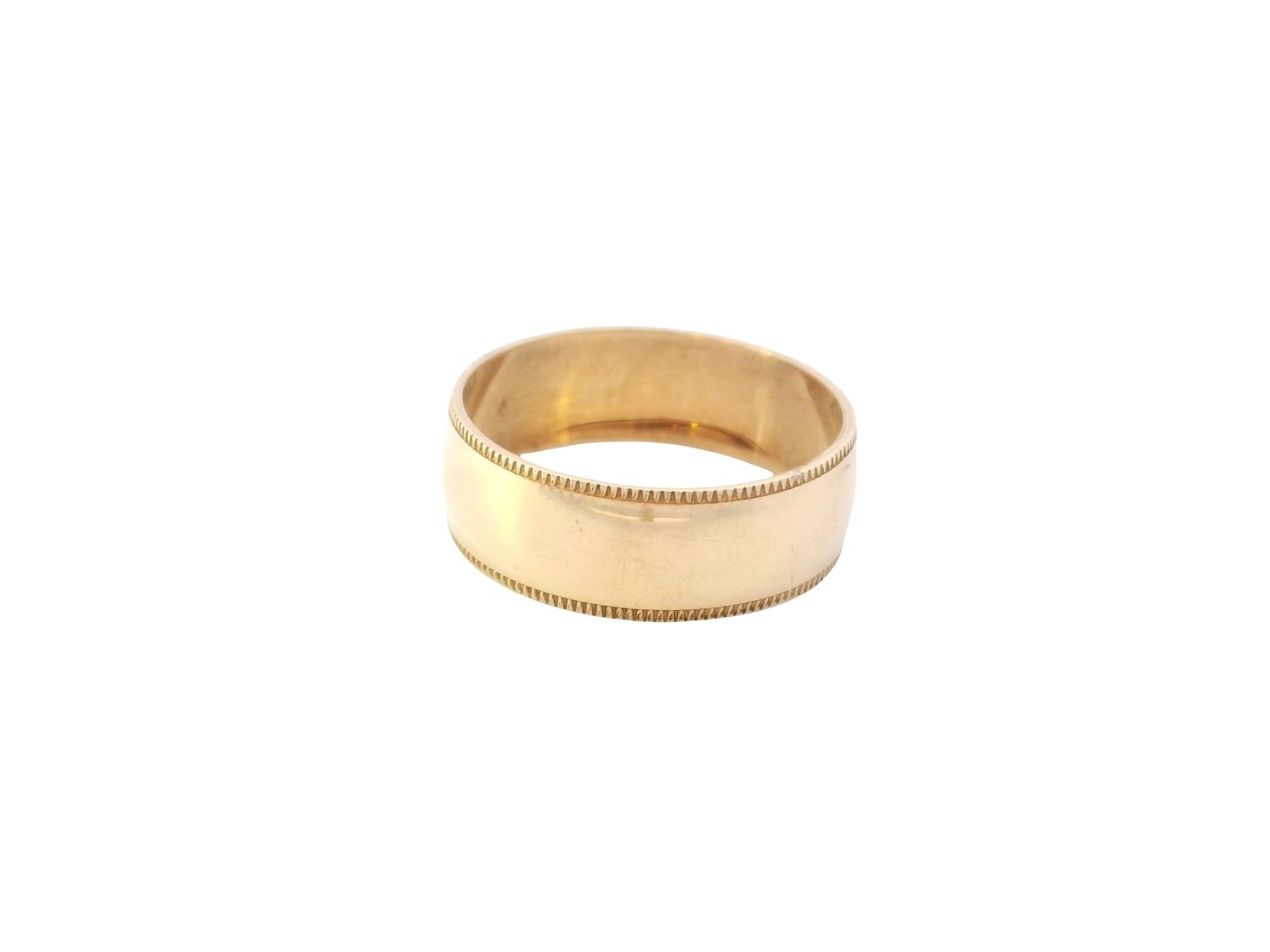 ANILLO  ORO AMARILLO  ARO LISO CON BORDE 14K