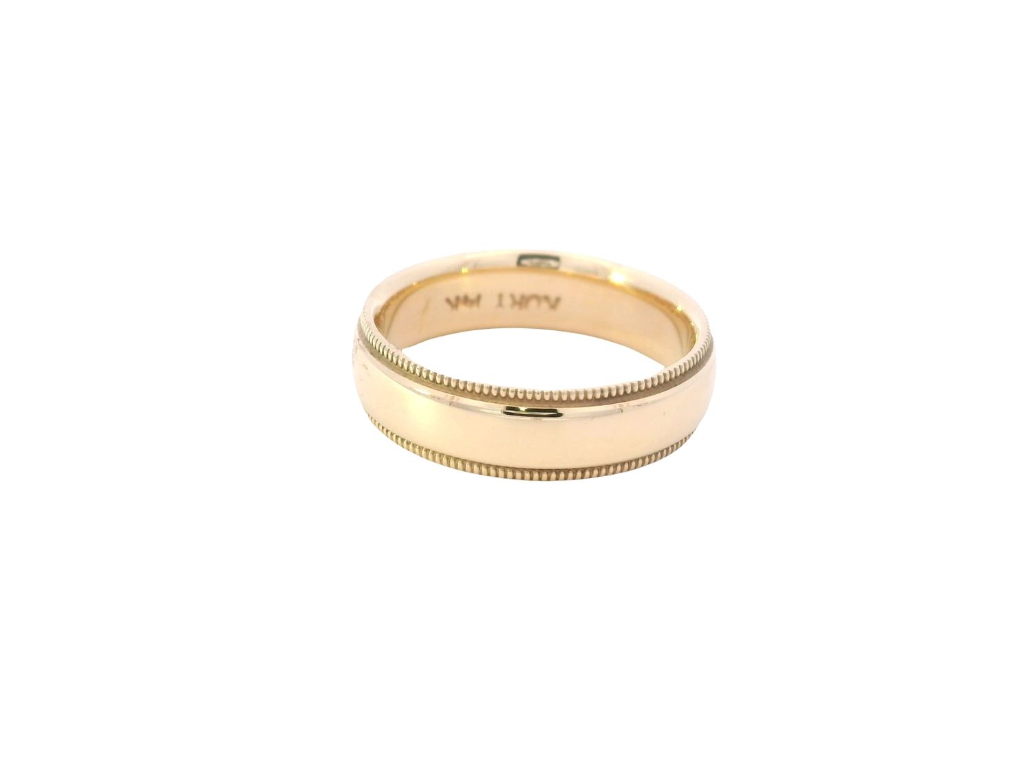 ANILLO ORO AMARILLO  ARO MATRIMONIO DISEÑO BORDE 14K