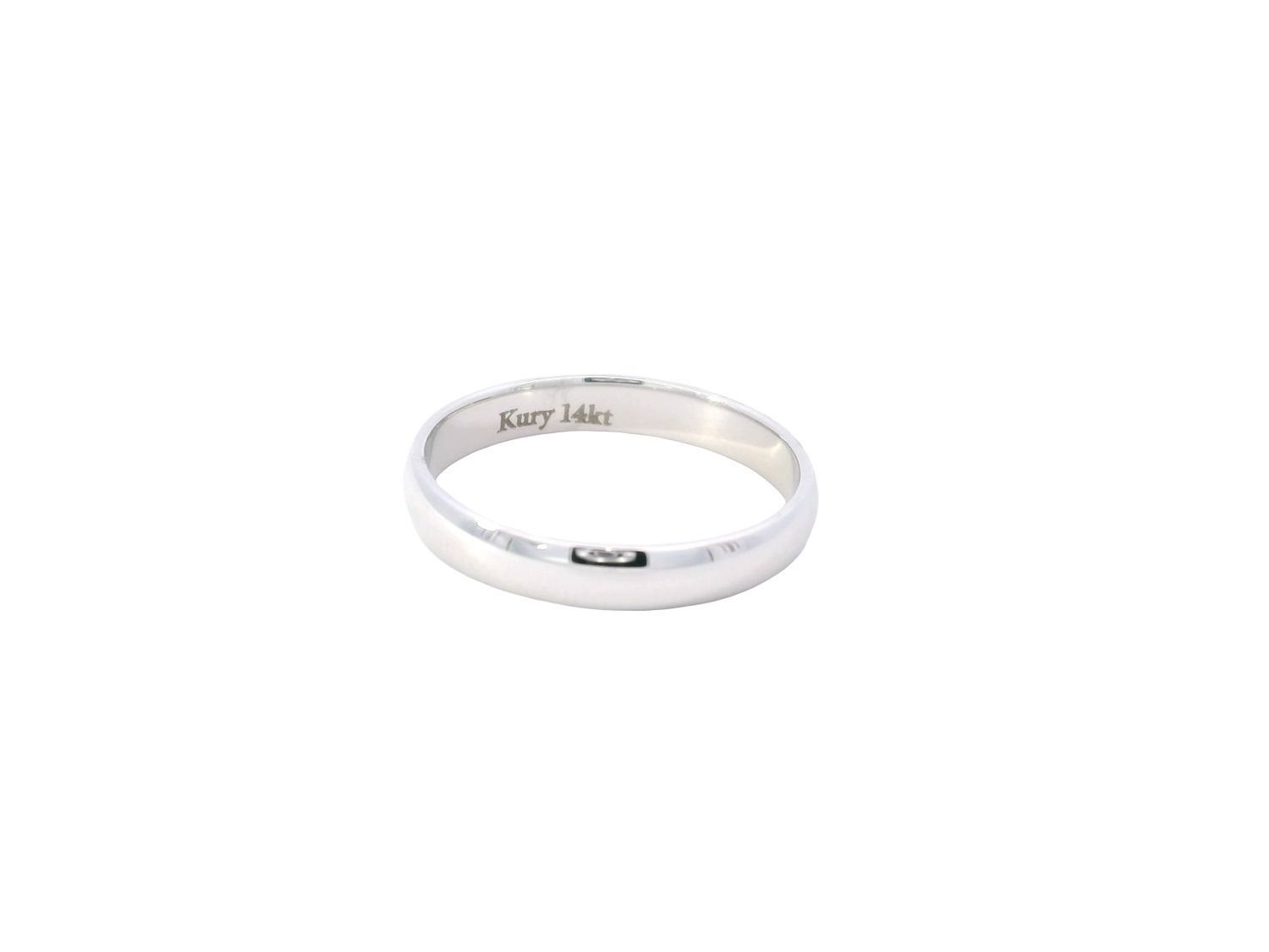 ANILLO ORO BLANCO  ARO MATRIMONIO LISO 3MM 14K