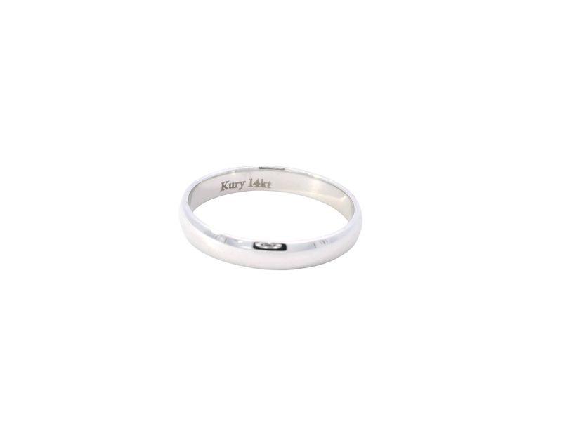 ANILLO ORO BLANCO  ARO MATRIMONIO LISO 3MM 14K