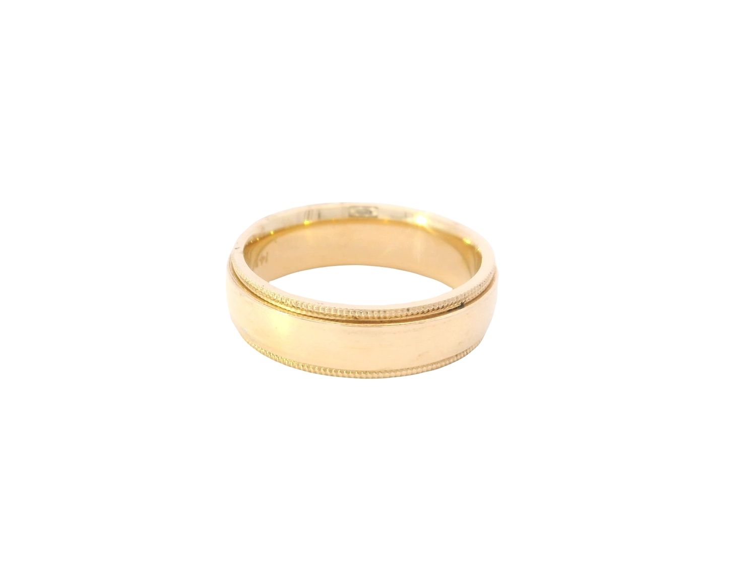 ANILLO  ORO AMARILLO ARO LISO CON BORDE