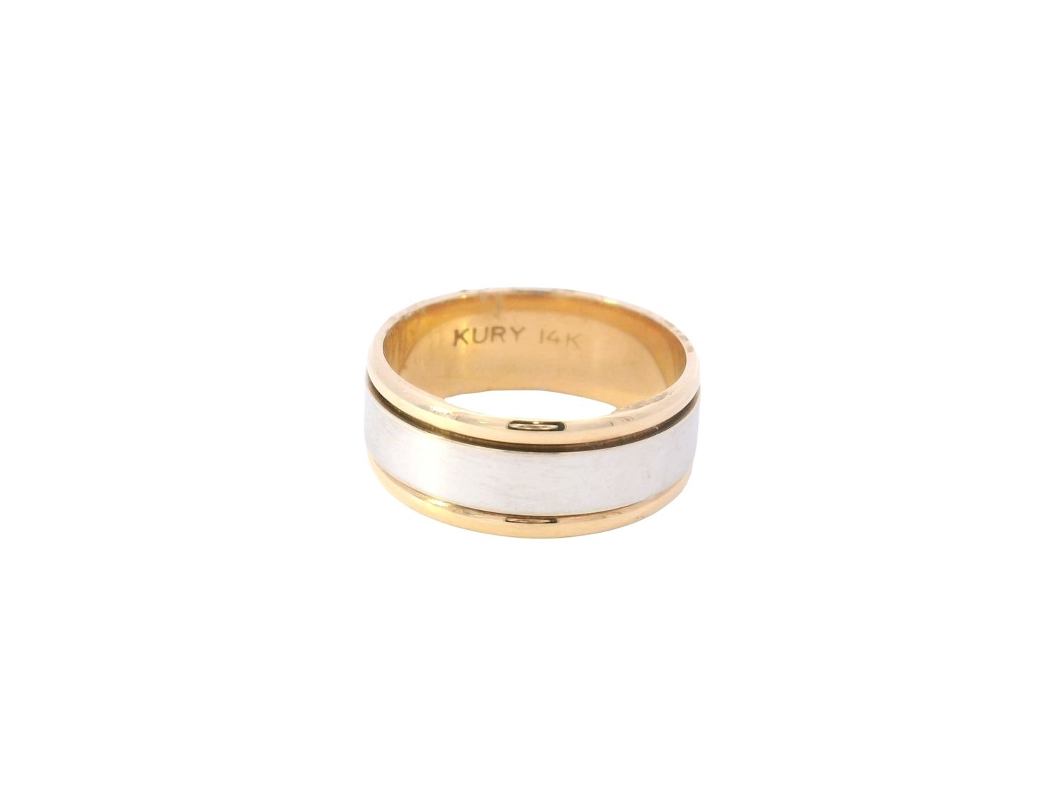 ANILLO ORO COMBINADO ARO DE BODA 14K