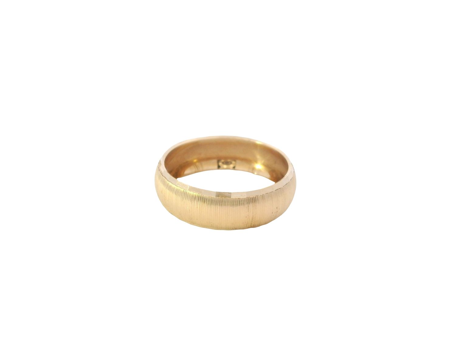ANILLO ORO  AMARILLO  ARO MATE Y BRILLO EN LOS BORDE 14K
