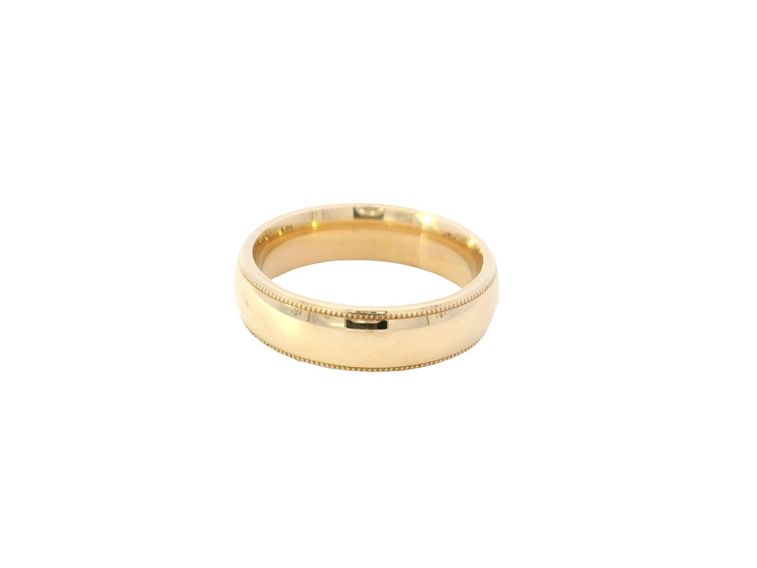 ANILLO ORO AMARILLO ARO LISO CON BORDE 14K