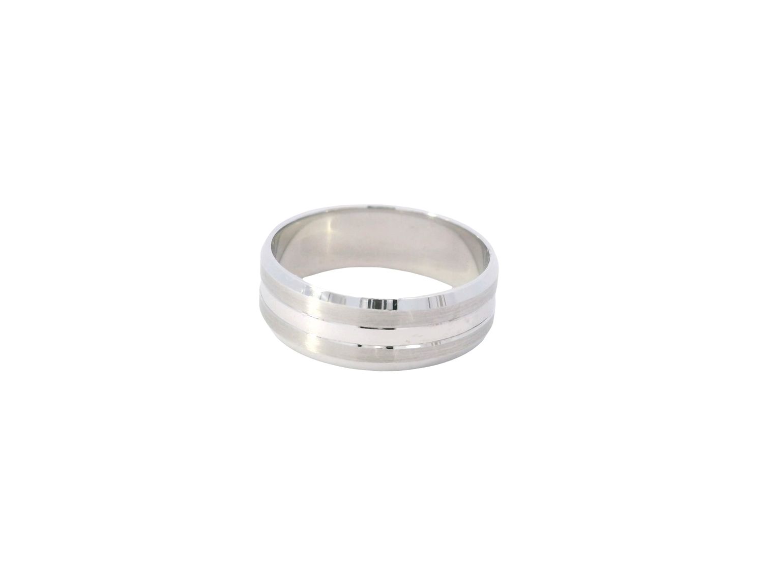 ARO DE BODA ORO BLANCO MATE 14K