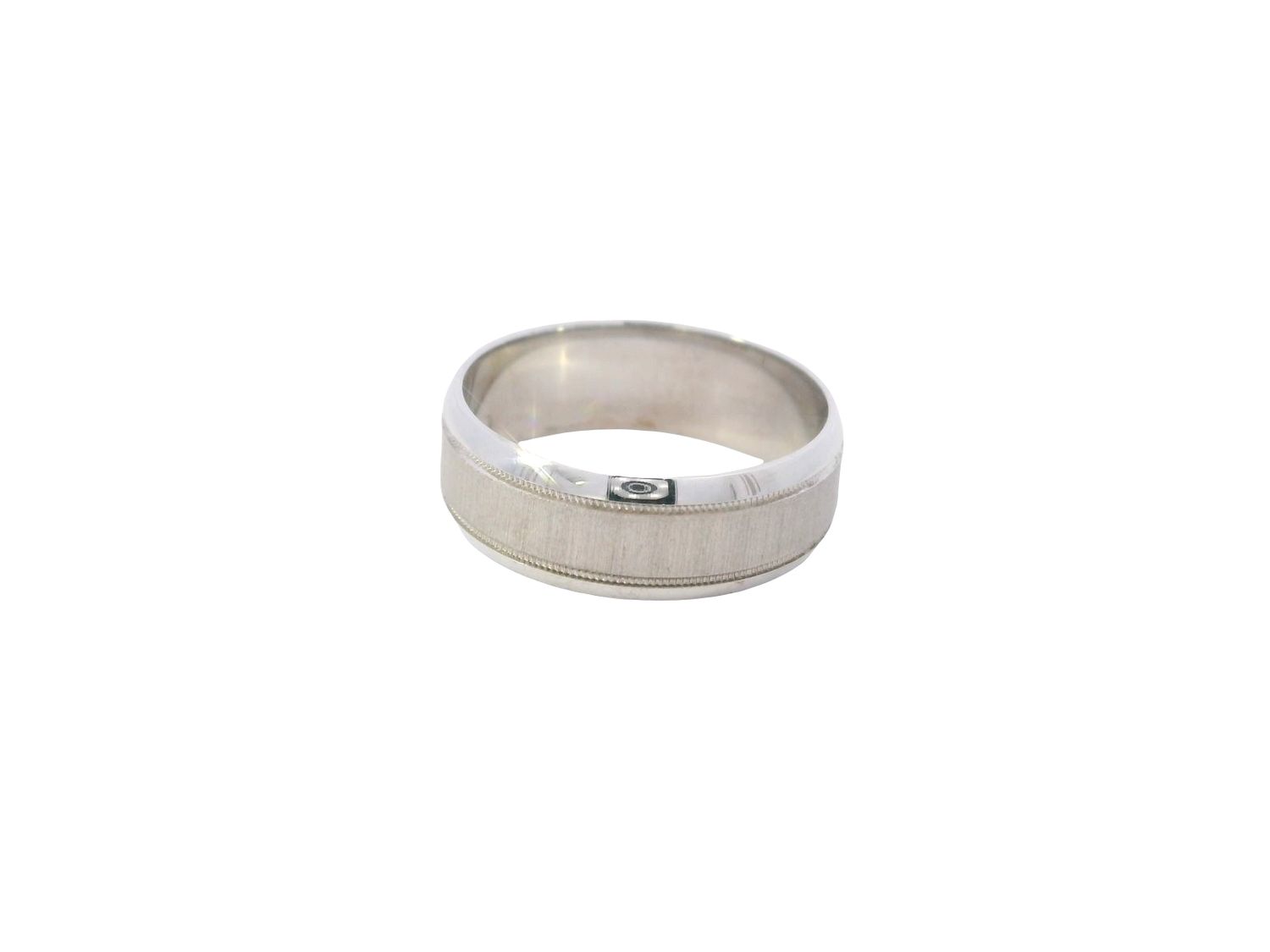ANILLO ORO  BLANCO ARO MATRIMONIO  MATE 14K