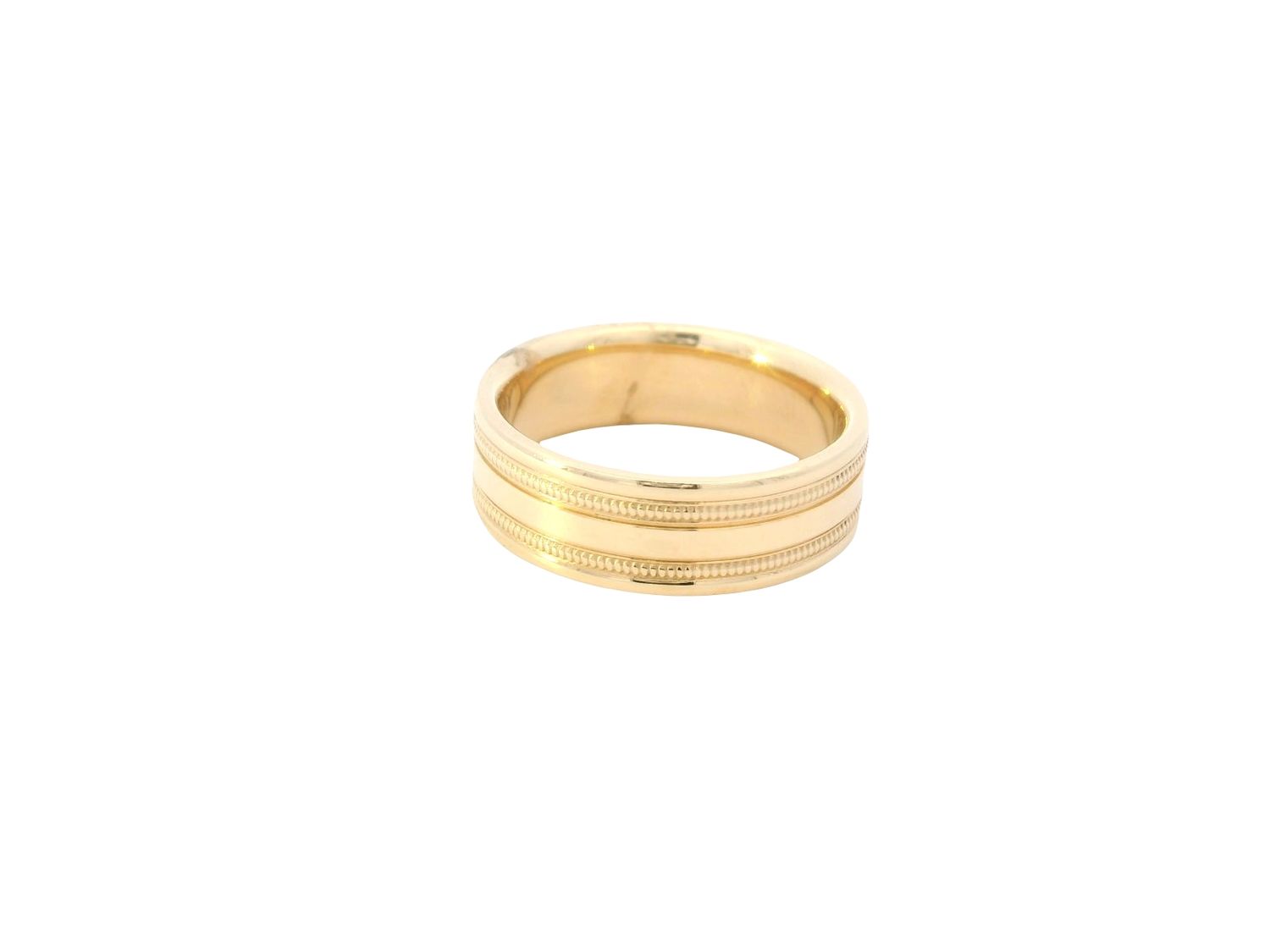 ANILLO  ORO AMARILLO ARO LISO CON BORDE EN CENTRO