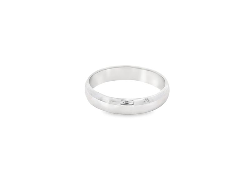 ANILLO ORO BLANCO  ARO MATRIMONIO LISO  14K