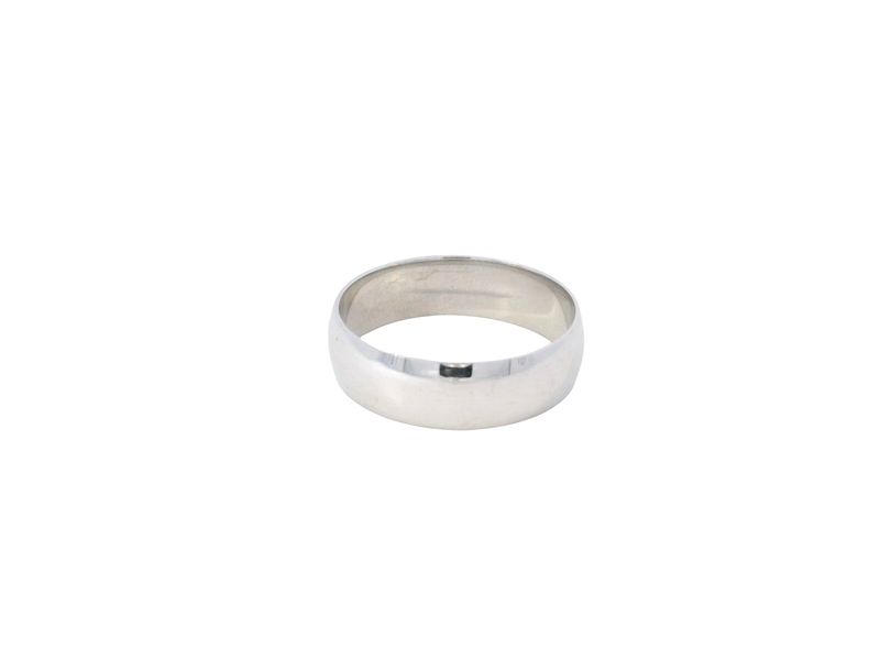 ANILLO ORO  BLANCO  ARO MATRIMONIO  LISO 14K