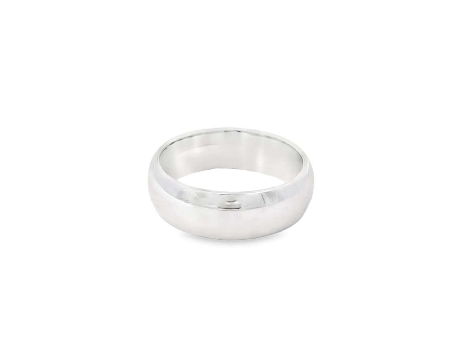 ANILLO ORO  BLANCO  ARO LISO 14K