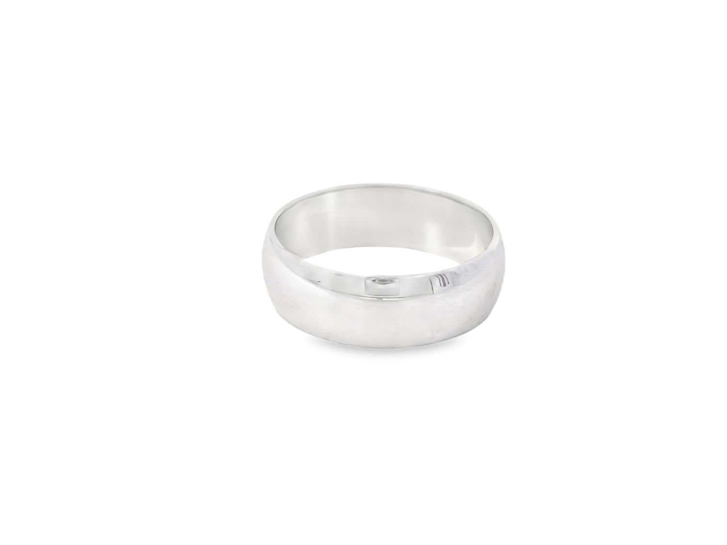 ANILLO  ORO BLANCO ARO LISO ANCHO 14K