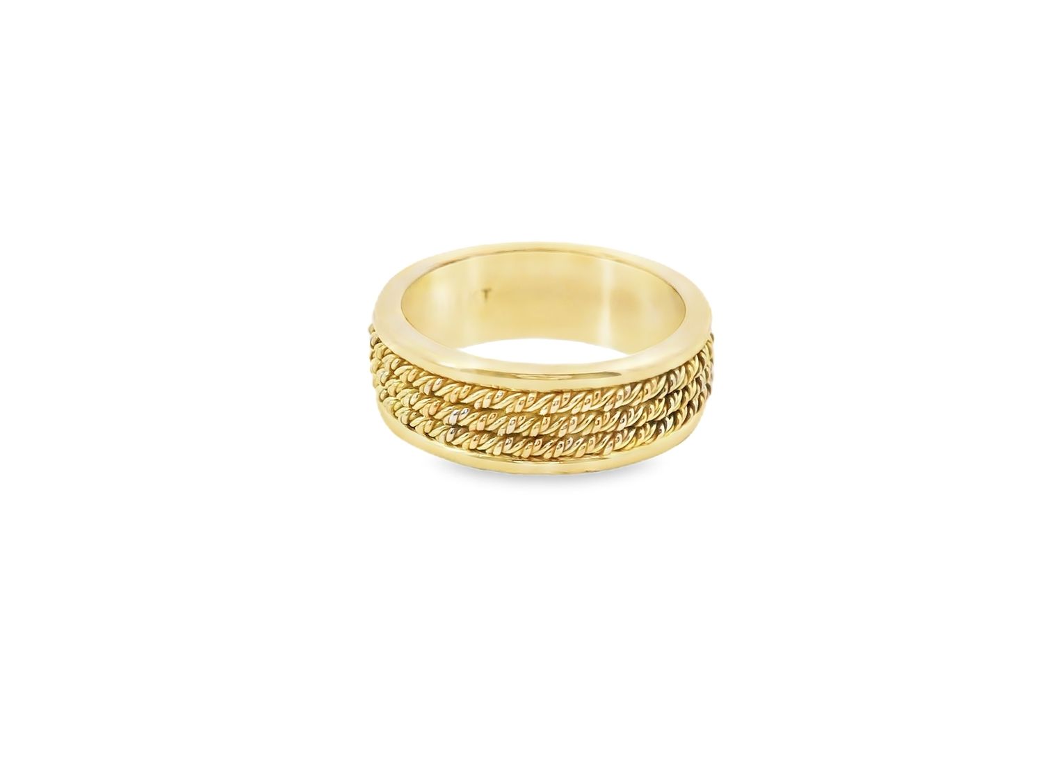 ANILLO ORO COMBINADO TRES LINEAS DISEÑOS 14K