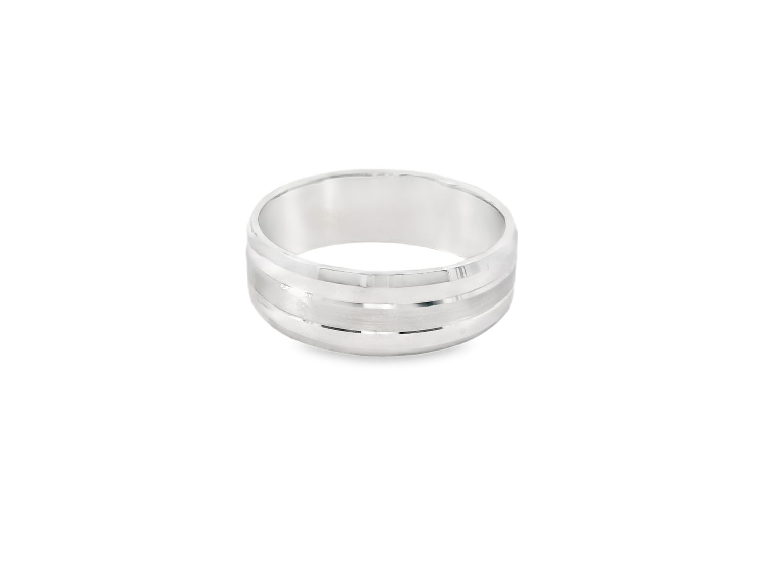 ANILLO ORO BLANCO  ARO MATRIMONIO  MATE 14K