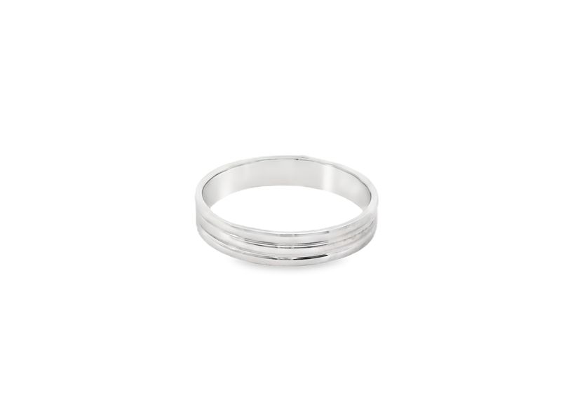 ANILLO ORO  BLANCO  ARO DE BODA DISEÑO 14K