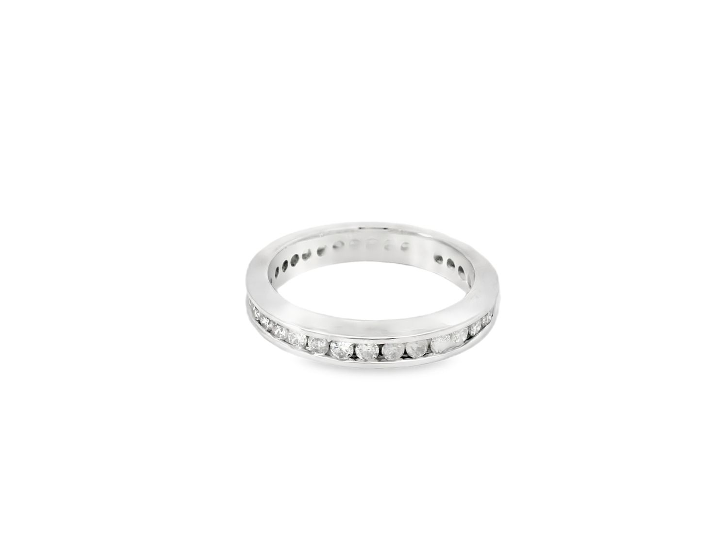 ANILLO  ORO BLANCO BANDA ETERNITY 0.85CT 18K