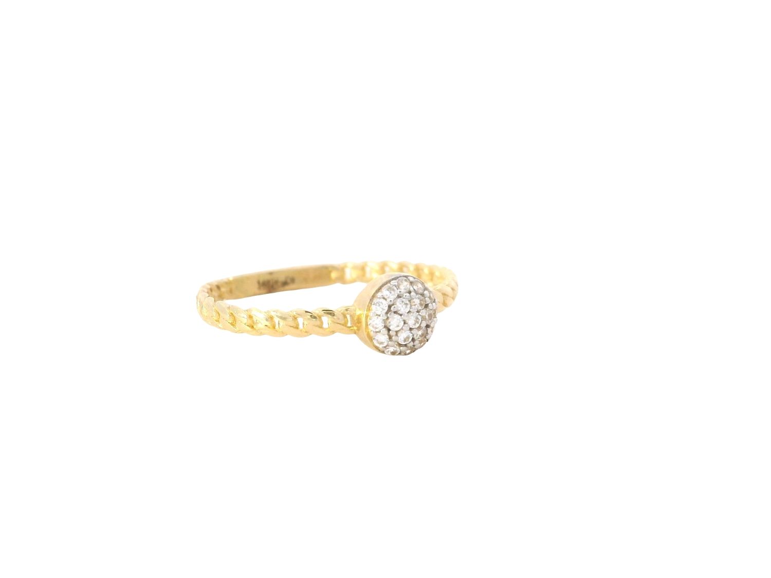 ANILLO ORO AMARILLO FINO CIRCONIA BOLITA 14K