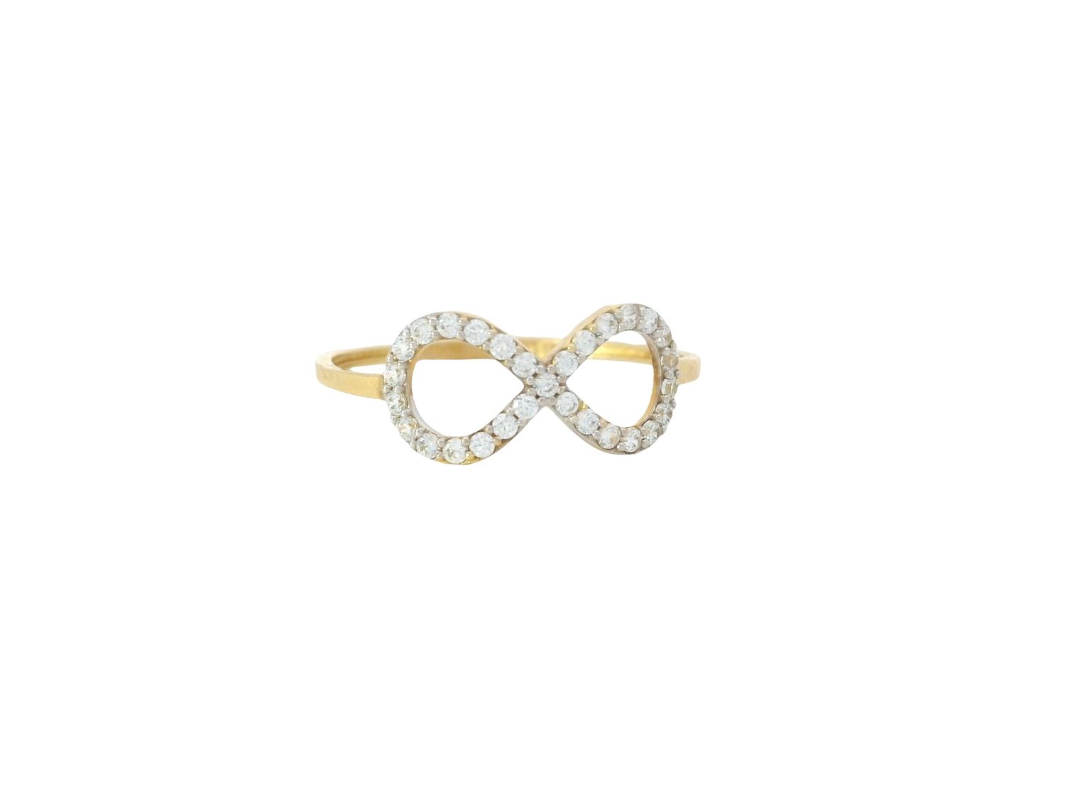 ANILLO ORO AMARILLO CIRCONIA INFINITO 14K