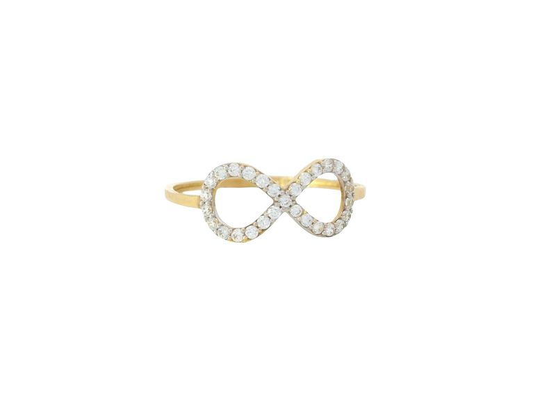 ANILLO ORO AMARILLO CIRCONIA INFINITO 14K