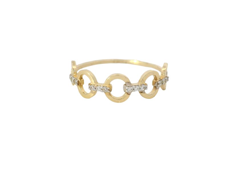 ANILLO ORO LISO DISENO CIRCONIA 14K