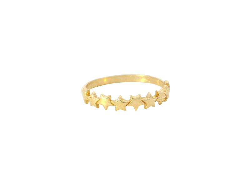 ANILLO ORO AMARILLO ESTRELLAS VARIAS FINO 14K