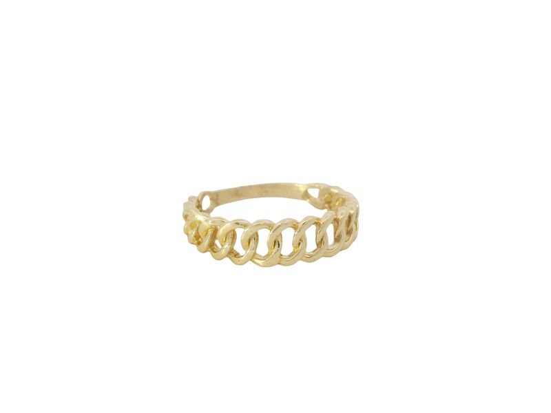 ANILLO ORO AMARILLO DISENO CUBANO LISO 14K