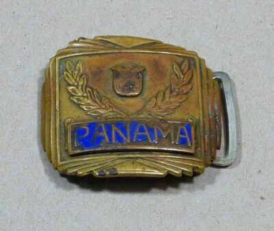 Vintage 1940s Naval Panama Belt Buckle Brass - SOLD