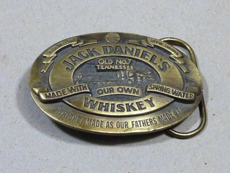 Jack Daniel's Brass Belt Buckle 1989 Old No. 7 Tennessee Whiskey