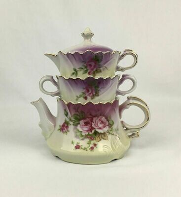 Lefton Stacked Heavenly Rose Teapot Set No. 20596 – 1956