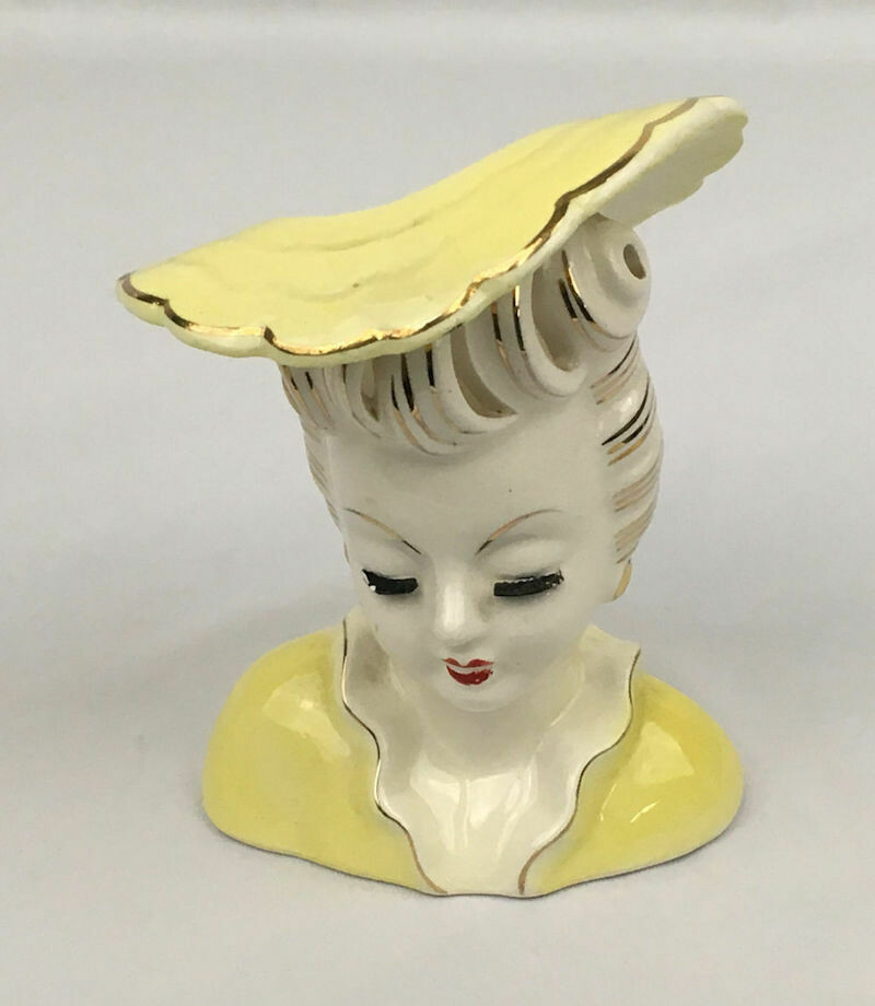 ARTMARK Glamour Girl Porcelain Lady Head Vase (Yellow)