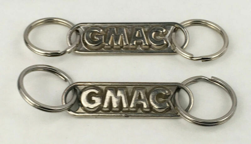 Pair of GMAC Dual Key Ring Fobs Return Address if Lost circa 1978-1982