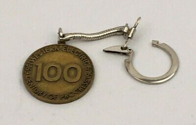 1969 Western Electric Century Progress Metal Medallion Key Ring