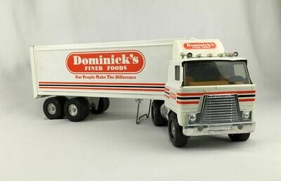 ERTL 1970’s DominIck's Finer Foods Pressed Steel Truck & Trailer 1/16 Scale